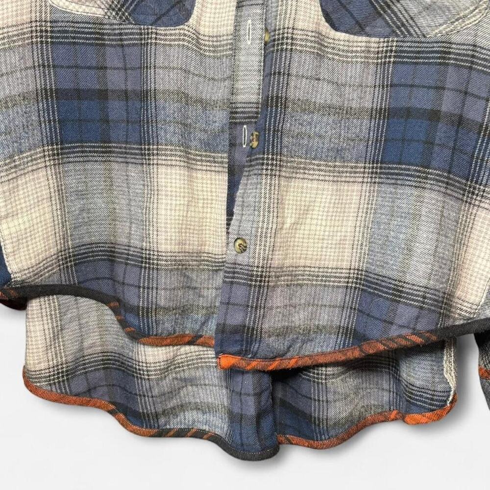 BDG Women M Flannel Shirt Checkered Casual Gray Blue - Picture 4 of 8